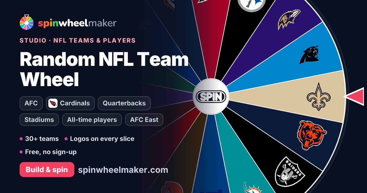 Nfl Randomised Rosters Random NFL Team Wheel – SpinWheelMaker