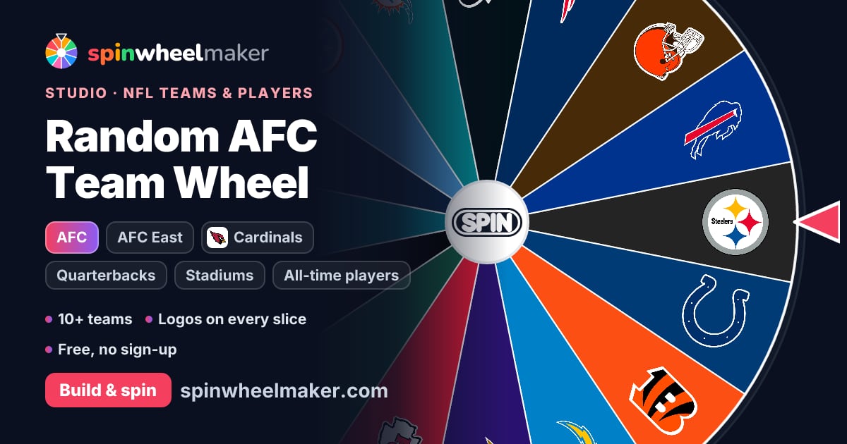 Nfl Randomised Rosters Random AFC Team Wheel – SpinWheelMaker
