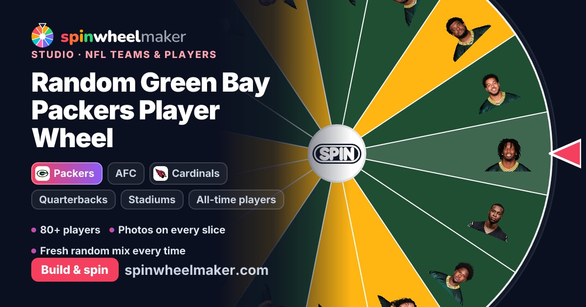 Nfl Randomised Rosters Random Green Bay Packers Player Wheel – SpinWheelMaker