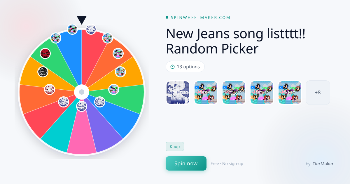 New Jeans song listttt!! Random Picker – SpinWheelMaker