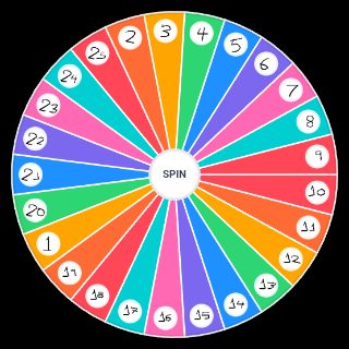 Random Numbers 1 25 Wheel