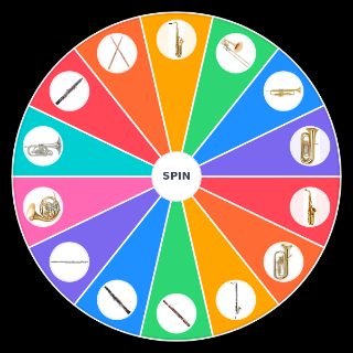 Random High School Band Instruments Wheel
