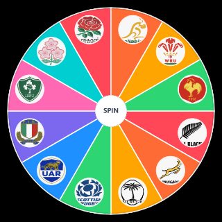Random Rugby Union Teams Wheel