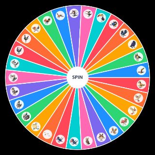 Pokemon Regional Birds Wheel