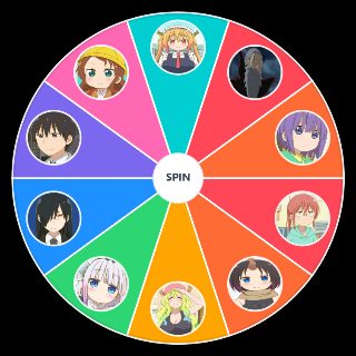 Random Miss Kobayashi's Dragon Maid Characters Wheel