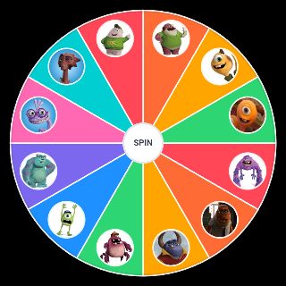 Random Monsters University characters Wheel