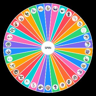 Random Fully Evolved Ghost type Pokemon Wheel
