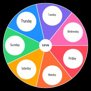 Spin the Wheel: days of the week