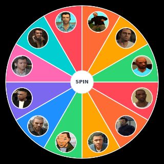 Random main characters in gta 3 5 Wheel