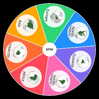 Random What continent would you love to travel? Wheel