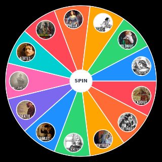 Random HAMLET MAIN CHARACTERS Wheel
