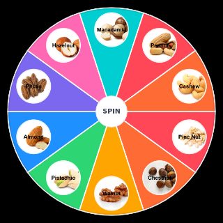 Random Edible nuts Wheel
