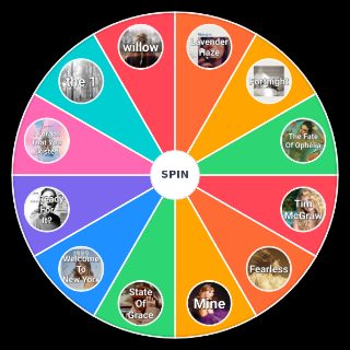 Spin the Wheel: Taylor Swift; Track 1's