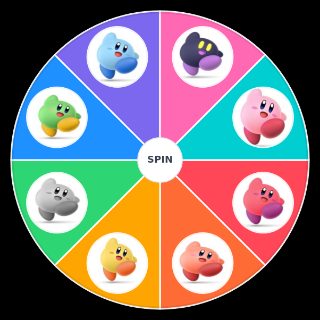 Kirby Alternate Costumes Wheel