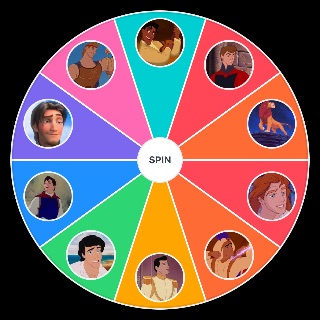 Random The Hottest Disney Princes (Must be a Prince) Wheel