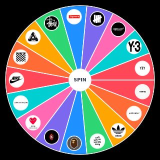 Random Hypebeast Brands Wheel