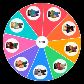 Random Minecraft default skins!!! Wheel
