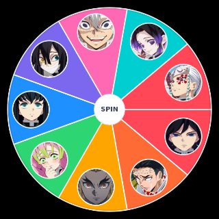 Spin the Wheel: Pilares de Kimetsu no Yaiba.