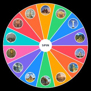 Random 7 wonders of the world (ancient + modern) Wheel