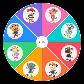 Animal Crossing villagers: monkeys Random Picker