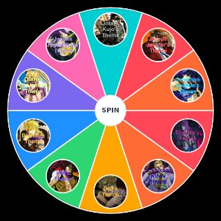 Random Jojo's Bizarre Adventure All Jojo And Main Villains Themes Wheel