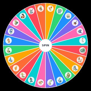 Random Pokemon starter all first forms Wheel