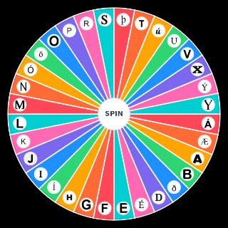 Spin the Wheel: Icelandic Alphabet Letters