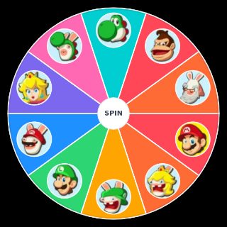 Random Mario + Rabbid Kingdom Battle Playable Characters Wheel
