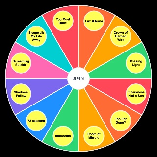 Spin the Wheel: Metallica 72 seasons songs