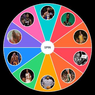 Random the Top 10 NBA players of all time Wheel