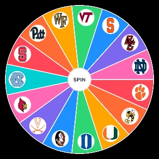 Random ACC College Football Teams Wheel